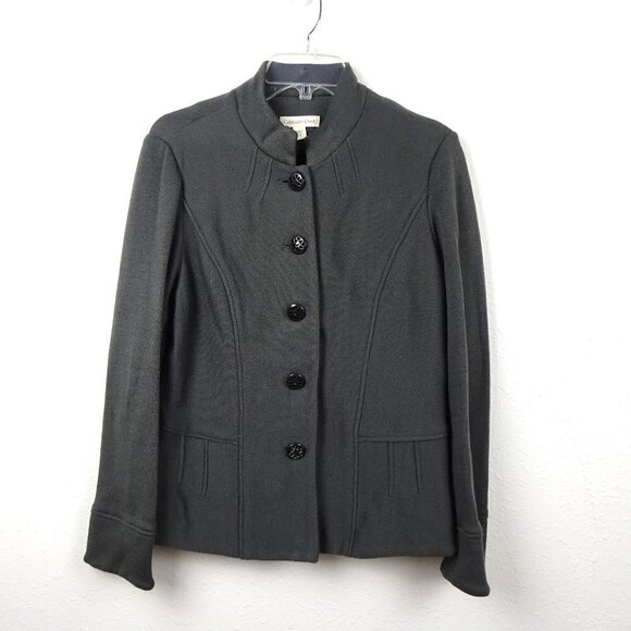 Coldwater Creek Jacket Women's Size 10 Gray Double Knit Button Front - Picture 1 of 9